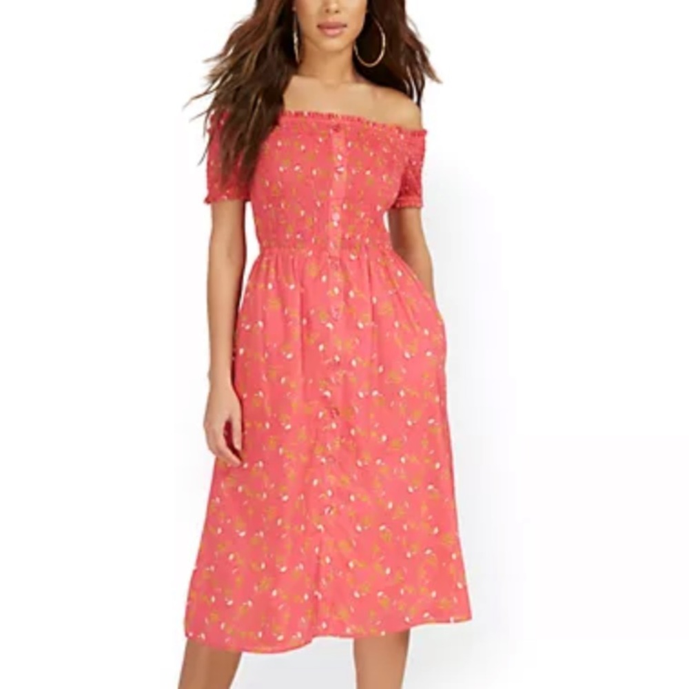 NY&C Off the Shoulder Dress with Pockets